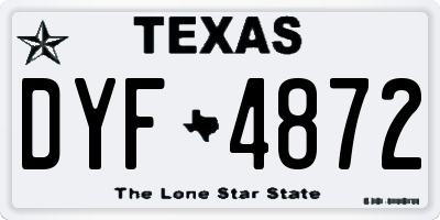 TX license plate DYF4872