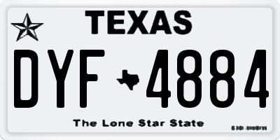 TX license plate DYF4884