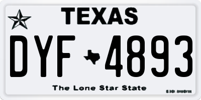 TX license plate DYF4893