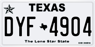 TX license plate DYF4904
