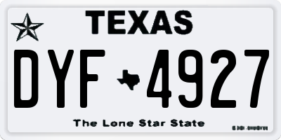 TX license plate DYF4927