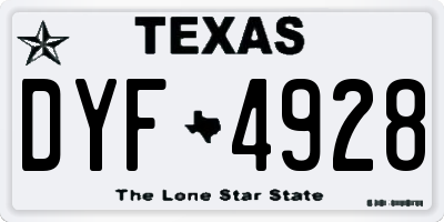 TX license plate DYF4928
