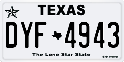 TX license plate DYF4943