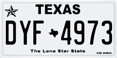 TX license plate DYF4973
