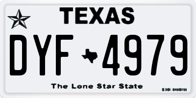 TX license plate DYF4979