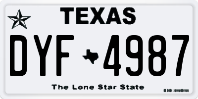 TX license plate DYF4987