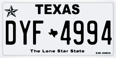 TX license plate DYF4994
