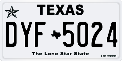 TX license plate DYF5024