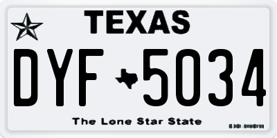 TX license plate DYF5034