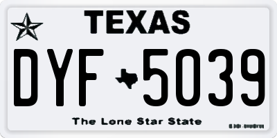 TX license plate DYF5039