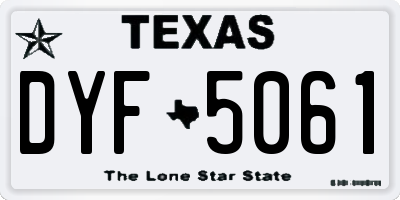 TX license plate DYF5061
