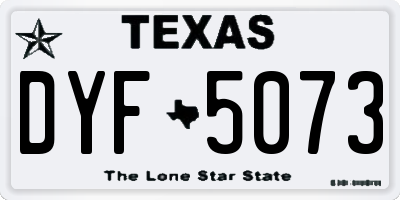 TX license plate DYF5073
