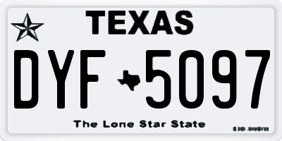 TX license plate DYF5097