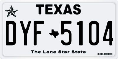 TX license plate DYF5104