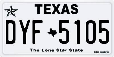 TX license plate DYF5105