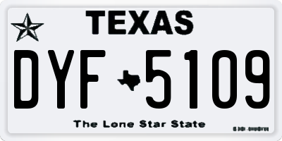 TX license plate DYF5109