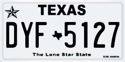 TX license plate DYF5127