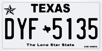 TX license plate DYF5135