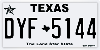 TX license plate DYF5144