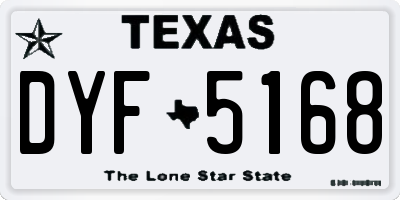 TX license plate DYF5168