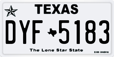 TX license plate DYF5183