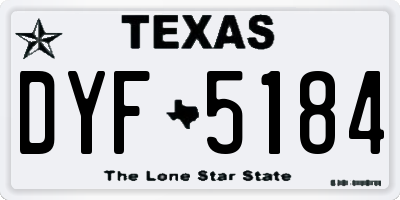TX license plate DYF5184