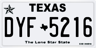 TX license plate DYF5216