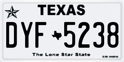 TX license plate DYF5238