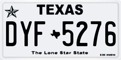 TX license plate DYF5276