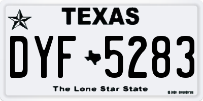 TX license plate DYF5283