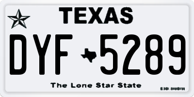 TX license plate DYF5289