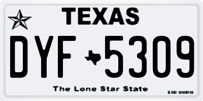 TX license plate DYF5309
