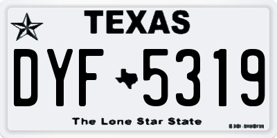 TX license plate DYF5319