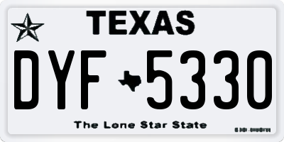 TX license plate DYF5330