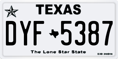 TX license plate DYF5387