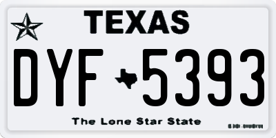 TX license plate DYF5393
