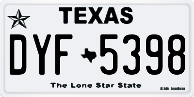 TX license plate DYF5398