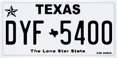 TX license plate DYF5400