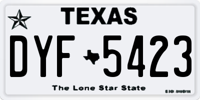 TX license plate DYF5423
