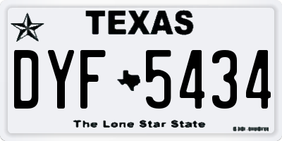TX license plate DYF5434