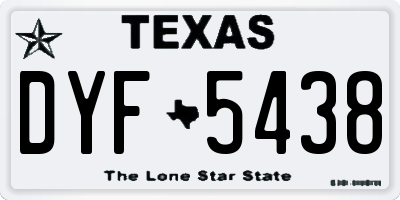 TX license plate DYF5438