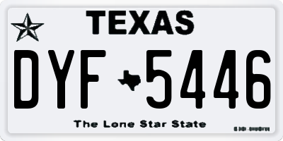 TX license plate DYF5446