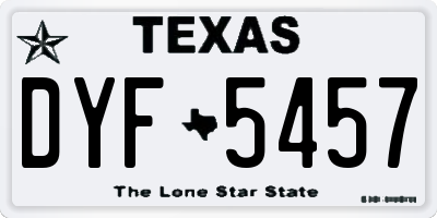 TX license plate DYF5457