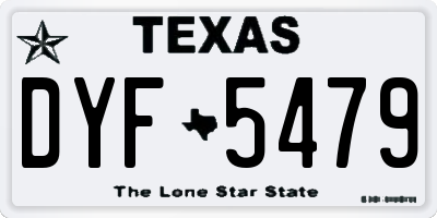 TX license plate DYF5479