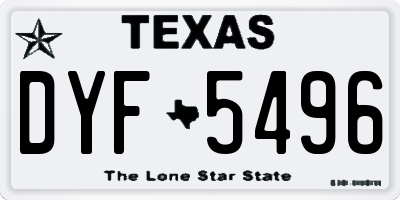 TX license plate DYF5496