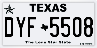 TX license plate DYF5508