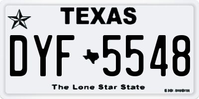 TX license plate DYF5548