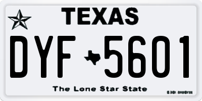 TX license plate DYF5601