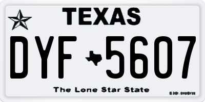 TX license plate DYF5607