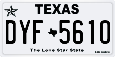 TX license plate DYF5610